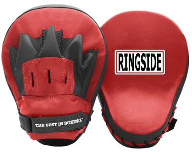 Ringside 10.5” Red Curved Boxing Punch Mitts Pair - Durable Striking Pads for Training and Sparring