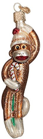 Old World Christmas Kids Toy Collection Glas-Ornamente für Weihnachtsbaum, Socke, AFFE