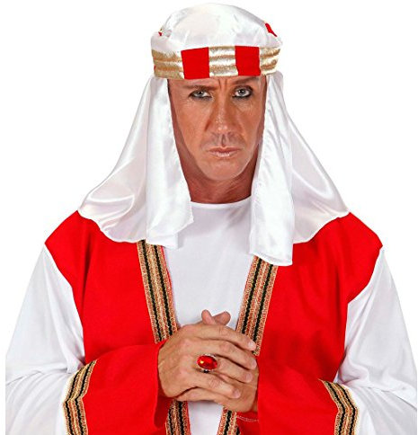 NET TOYS Arabische Kopfbedeckung Scheich Kopftuch Araber Turban Orient Kopfschmuck Scheichtuch Ölscheich Kostüm Zubehör
