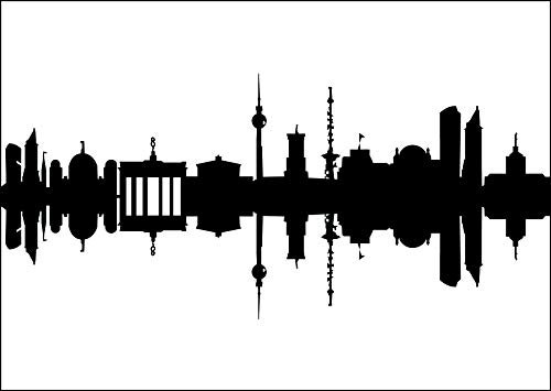 44spaces Postkarte mit schwarzer BERLIN - Silhouette - CITY SKYLINE POSTCARDS