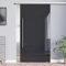 BV-900S-1000-AS: Schiebetürsystem VSG 900x2050x8mm hochglanz schwarz; Schienensystem ALU SlimLine SoftStop; Griffstange rund 1000