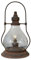Loberon Laterne Cortney, zum Aufhängen oder Aufstellen, traditionelles Design, inkl. LED-Leuchtmittel, batteriebetrieben, Eisen, Glaseinsatz, antikbraun