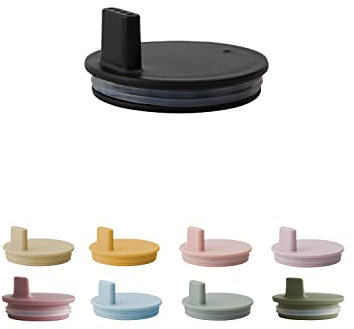 Design Letters Deckel für Baby und Kinder Persönliche Eco Becher (Schwarz) - BPA-frei und BPS-frei, Spülmaschinenfest, Dicht schließender Deckel, leicht, 27 g.