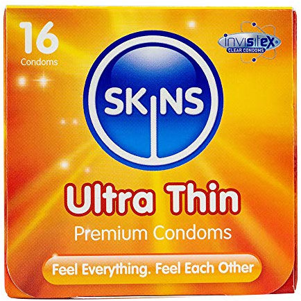 SKINS Sexual Health Skins Kondome - Packung mit 16 (Packung mit 16) (Ultradünn, 16 Stück, Packung mit 1)