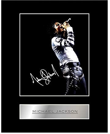 Michael Jackson signiertes Foto mit Passepartout, #3, signiertes Geschenk, Kunstdruck