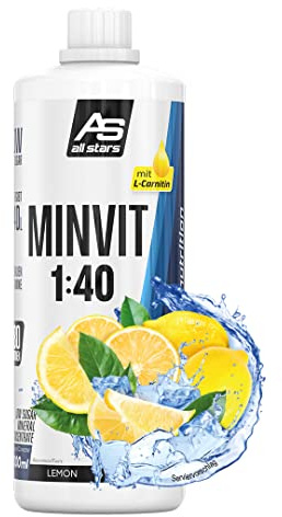 ALL STARS Minvit + L-Carnitin Vitamin Drink Konzentrat 1L Lemon | Wertvoller Mineralstoff- und Vitamin Komplex, mit Vitamin B1, B6, B12, enthält Kalium, Magnesium & L-Carnitin