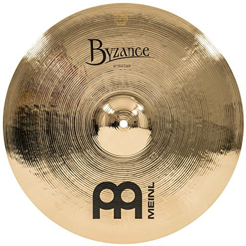 Meinl Cymbals Byzance Brilliant Plato Crash Thin de 16 pulgadas (40,64cm) Platillos de Batería - Bronce B20, Acabado Brillante (B16TC-B)