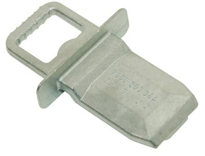 Bosch Siemens Neff Dishwasher Latch, Genuine Part Number 187185, Stainless Steel, Polished Chrome, Contemporary Style, Finger Shape, Lever Handle