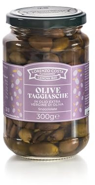 LORENZO COSTA FU EUGENIO Olive taggiasche denocciolate | Olive denocciolate | Olive nere denocciolate | Olive taggiasche della Riviera Ligure | Vasetto 300gr