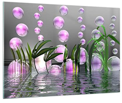 ARTTOR Bilder auf Glas 100x70cm Glasbild Computer Grafik Blase Groß Wanddeko Bild im Glas Schlafzimmer Küche Deko Wandbilder Dekoration Wohnzimmer Modern Wall Decor Wand Kunstdruck Art GAA100x70-2329