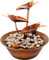 dobar® Design Zimmerbunnen - Tischbrunnen dreistufig aus Metall - Kleiner Springbrunnen - Dekoratives Wasserspiel für Wohnzimmer/Büro/Indoor - Zierbrunnen - 22,5 x 22,5 x 23,5 cm - Bronze