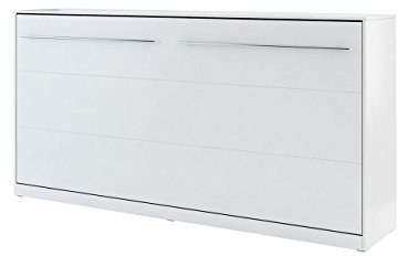 Mirjan24 Schrankbett Concept Pro II Horizontal, Wandklappbett inkl. Lattenrost, Bettschrank, Wandbett, Schrank mit integriertem Klappbett, Funktionsbett (90x200 cm, Weiß)