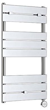 Milano Lustro 400W Chrome Flat Panel Electric Heated Towel Rail - 840mm x 600mm