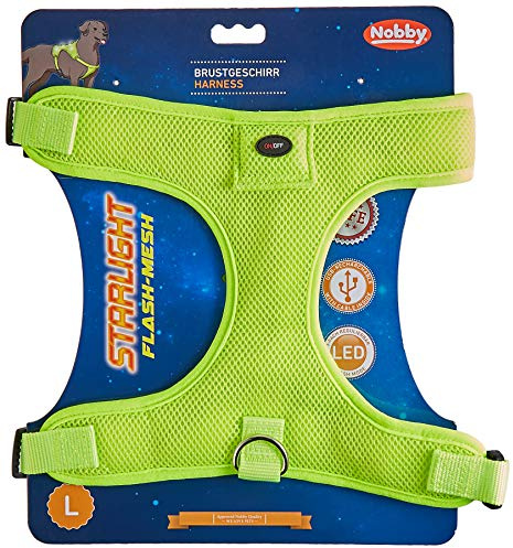 Nobby Geschirr FLASH MESH, neon gelb, L: Brust: 55-70 cm, Bauch: 60-80 cm, 1 Stück