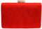Leah Ward Women's Clutch Bag Suede Wedding Evening Party Handbags 672 (Red)