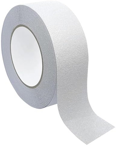 QitinDasen 10 M X 5 cm Transparent Ruban Antidérapant, Ruban de Sécurité Antidérapant Auto-Adhésif, pour Intérieur et Extérieur (1 Rouleau)