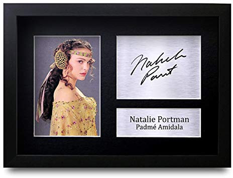 HWC Trading Natalie Portman A4 Gerahmte Signiert Gedruckt Autogramme Bild Druck-Fotoanzeige Geschenk Für Star Wars Padmé Amidala Filmfans