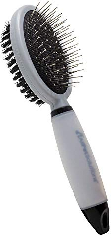 Double Sided Pet Grooming Salon Brush - 2 in 1 Pin & Bristle Soft Brush - For Dogs, Puppies and Cats with Long or Short Hair