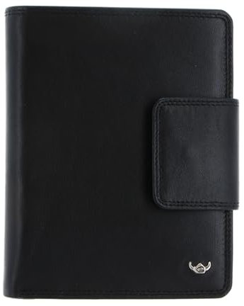 Golden Head Polo RFID Protect Billfold Coin Wallet with Snap Closure Black