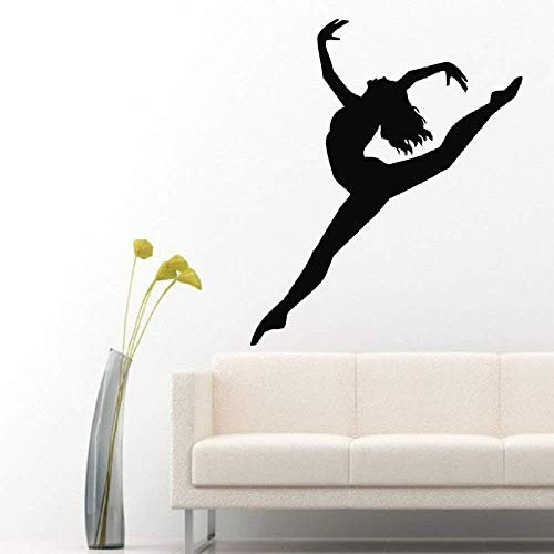 Tänzerin Mädchen Wandtattoo Turner Gymnastik Indoor Sports Home Gym Kunst Vinyl Applique Schwarz 61X51Cm