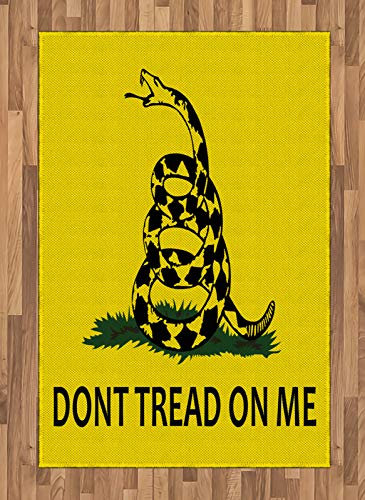 ABAKUHAUS Behandeln Sie Nicht auf Mir Teppich, Gadsden-Schlange, Deko-Teppich Digitaldruck, Färben mit langfristigen Halt, 120 x 180 cm, Yellow Koksgraue
