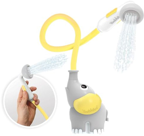 Yookidoo Baby Bath Shower Head - Elephant Bath Toy and Trunk Spout Rinser - for Newborn Babies in Tub Or Sink (Yellow)