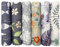 6 Stück Baumwollstoff Meterware Stoff je 50CM x 50CM, Reiner Baumwolle, Stoffe zum Nähen, Patchwork Stoffpaket zum Quilten DIY Basteln Handwerken, Quadrate Baumwolltuch, Modischen Mustern (Grau)