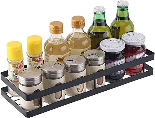 PIGPIGFLY Etagere à Epices Avec 4 Crochets, Range Epices Cuisine Murale en Acier Inoxydable, Pour Montage Mural ou Pour Armoire, Rangement Epices Cuisine, Porte Epice (40CM)