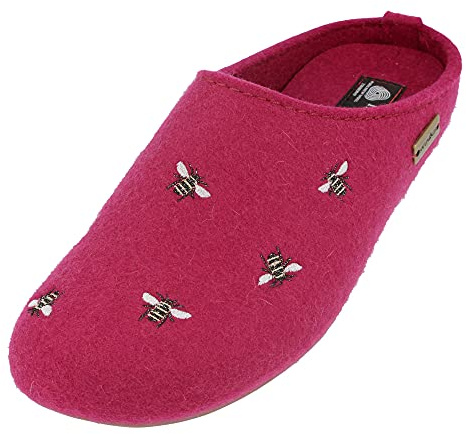 HAFLINGER Everest Api Filzpantofffeln mit Applikation Port (33), Gr. 36
