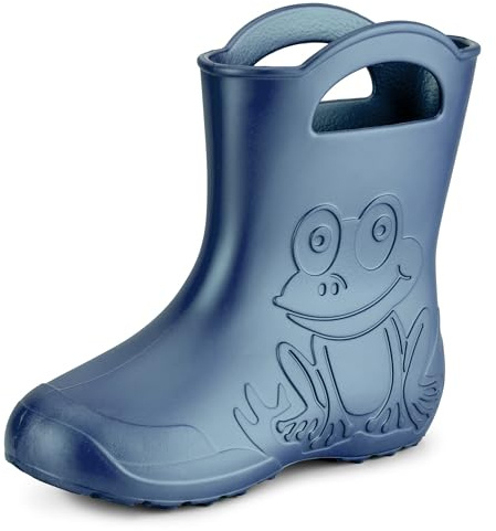 Ladeheid Eva Gummistiefel Damen federleichte wasserdichte Damenschuhe Regenschuhe LA-CA-09 (Metallisches Blau-2, 40/41 EU)