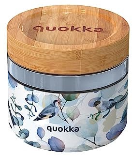 Quokka RECIPIENTE COMIDA CRISTAL CON FUNDA DE SILICONA DELI BLUE NATURE 820 ML