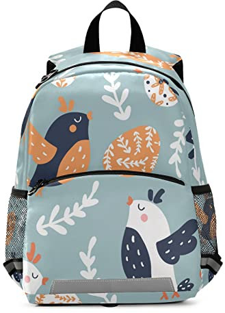 Anantty Kinderrucksack Oster Muster Eier Vögel Kleiner Freund Kindergartenrucksack für 2-6 Jährige Kinder im Kindergarten und Kinderrucksack für die Kita