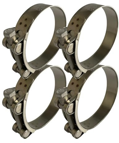 Boltza® Stainless Steel Single Bolt Hose Super Clamp 80-85mm Clip Silicone Rubber Exhaust x4