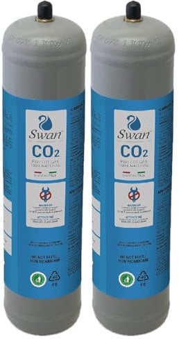 Bouteille Co2 pour gazeur 600 g jetable raccord M11 x 1 pour distributeurs - gazeurs eau pétillante, récipient en acier N° 2 bouteilles