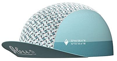 ABUS Race Cap - stylische Cycling Cap mit Sweatband - Schutz vor Sonne, Insekten und Schweiß - passt unter den Rennradhelm - für Damen und Herren - Hellblau mit Muster, Größe S