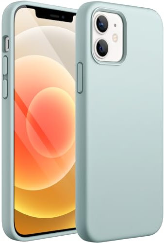 JETech Silicone Case for iPhone 12/12 Pro 6.1-Inch, Silky-Soft Touch Full-Body Protective Phone Case, Shockproof Cover with Microfiber Lining (Succulent)