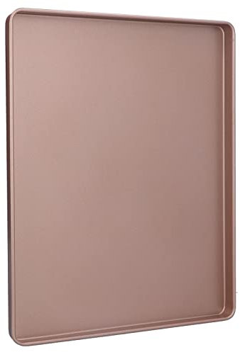 Baking Sheet Pan for Oven, 12x10 Inch Rose Gold Non Stick Baking Tray Perfect for Baking Cookies, Roasting Vegetables, and Even Heat Distribution for Effortless Cooking