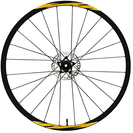 Komplett-Set Felgenaufkleber MTB 26 Zoll - 27,5 Zoll - 28-29 Zoll Gabel Aufkleber MTB Rahmen Aufkleber B0065 (28-29 Zoll, Gold 91)