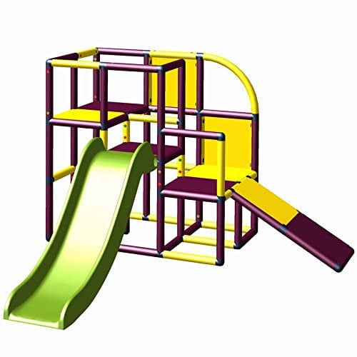 Move and stic Spielturm Kletterturm IRIS mit Rutsche und Schräge für Kleinkinder gelb Magenta 6476