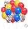 Luftballons Blau Rot Gelb, 60 Stück Matt Blau Rot Gelb Heliumballons mit Konfetti Latexballons Zirkus-Geburtstagsfeierballons für Kinder Babyparty Hochzeit Karneval Party Dekorationszubehör