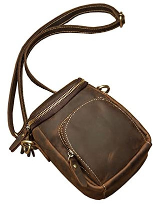 ARDEMA Herren-Kuriertaschen aus Rindsleder, lässige Tagesrucksäcke, Geldbörsen, echtes Leder, Umhängetaschen, Geldbörsen, Hüfttaschen
