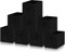 Hibtn Set of 8 Foldable Storage Box, 33 x 38 x 33 cm, Fabric with Handles Storage Cubes And Cloth Storage Organizer Drawer For Closet And Toys Storage, Black