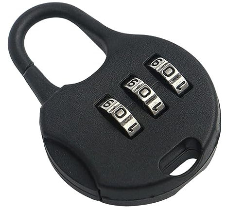 NOLLAM Mini réinitialisable 3 chiffres combinaison valise bagages sécurité mot de passe code serrure voyage cadenas antivol cadenas-noir