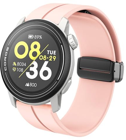 Blueshaweu Bracelet de rechange pour montre connectée Coros Pace - 20 mm/22 mm - En silicone souple - Boucle magnétique - Pour homme et femme, 20mm size band