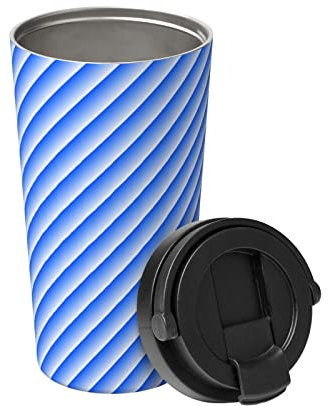 Taza De Café Portátil Fondo De Patrón De Forma Azul Taza Termo Café Adultos Taza De Viaje Con Tapas Taza De Automóvil, Para Oficina, Café, 17 Onzas