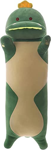 SNOWOLF Dinosaurier langes Plüschkissen niedliches Tier Plüschtier-Spielzeug weiches Seitenschläferkissen zum Umarmen (70cm, Dinosaur)