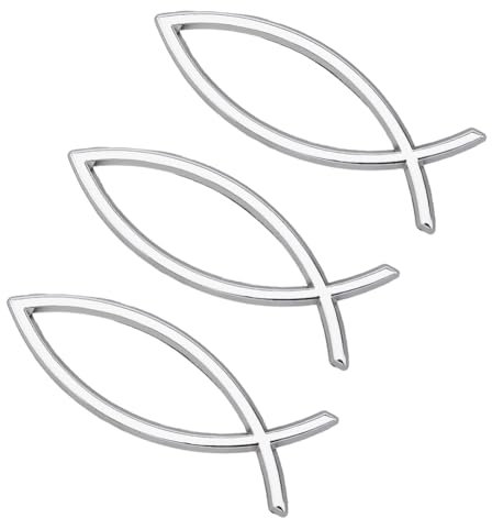 SUPERFINDINGS 3 Stück Fischform Autoaufkleber Splitter Jesus Fisch Aufkleber 140x46x6mm Kunststoff 3D Fisch Autoaufkleber Emblem Für Auto Motorrad LKW Wände Fenster