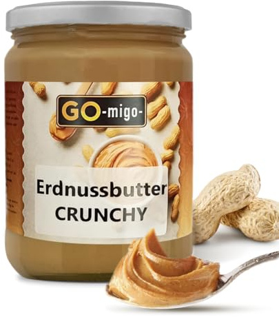 Erdnussbutter Crunchy 900g ungezuckert ohne Zusätze, Peanut Butter Top Qualität