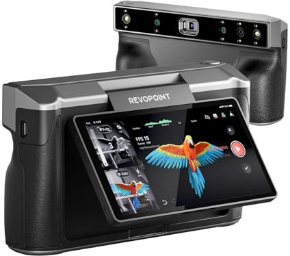 Revopoint MIRACO 3D-Scanner für 3D Druck mit Drehscheibe Stativ, 0,02 mm Präzision, Handscanner 15 fps FPS Scangeschwindigkeit, 48 Megapixel RGB Kamera, 16GB RAM, Scanner kleiner bis großer Objekte