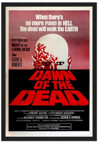 Generisch Filmposter Dawn Of The Dead, ästhetisch, gerahmt, Leinwand, Poster, Raumdekoration, 20 x 30 cm